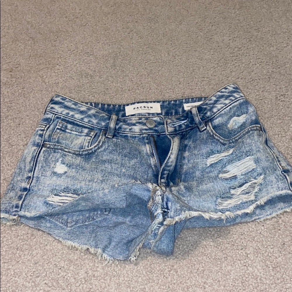 Pacsun distressed High rise festival shorts